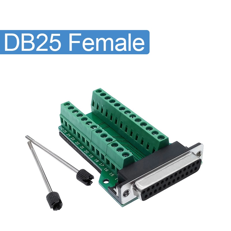 

DB25 D-SUB, 25-контактный модуль сигнала клеммы, печатная плата адаптера RS232, штекерные разъемы