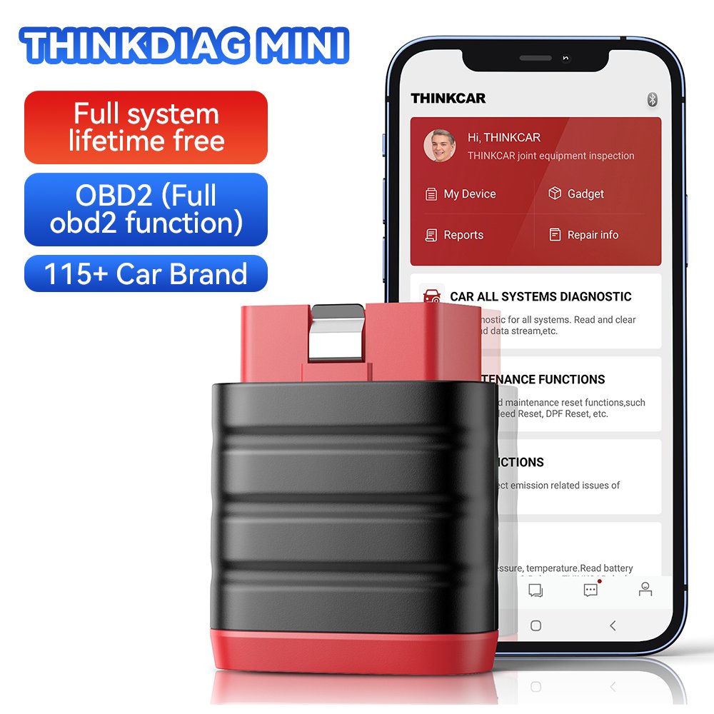 

THINKCAR ThinkDiag Мини Автомобильный OBD2 Сканер Автомобильные диагностические инструменты OBD-считыватель кодов Вся система диагностики Пожизненный Free Updater