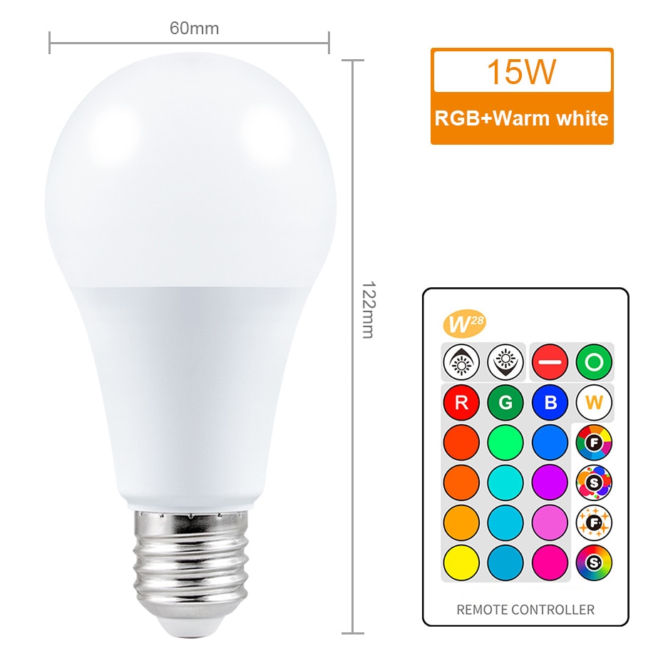 

VBS RGB LED лампа E27 5/10/15 Вт
