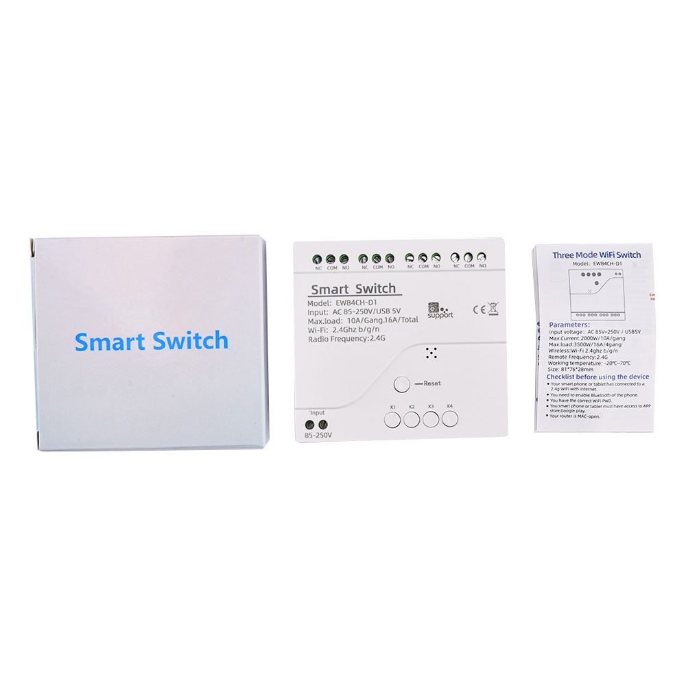 

Для eWeLink 4 Channel Smart WiFi Bluetooth-Совместимый телефон с дистанционным управлением