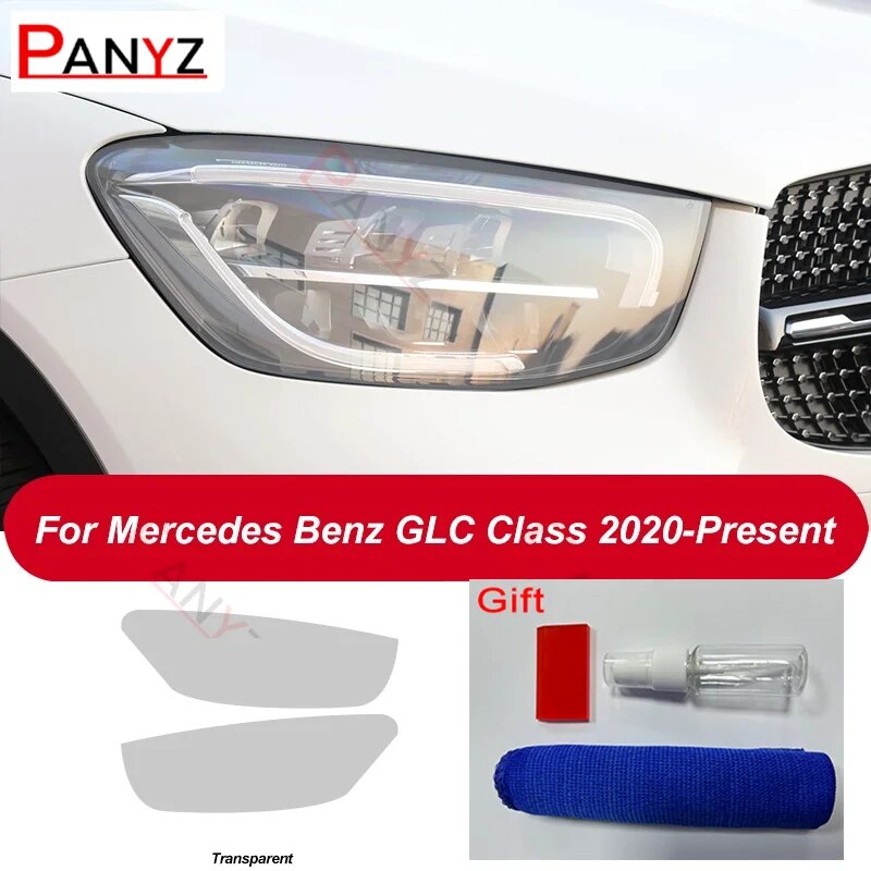 

2 шт., защитная пленка для передних фар Mercedes Benz GLC Class X253 C253 AMG 2015