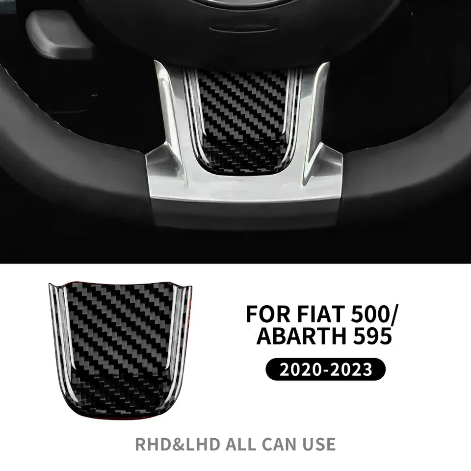 

Наклейка из настоящего твердого углеродного волокна для Abarth 595 Fiat 500 2020 2021 2022 2023, трехцветная карбоновая отделка автомобиля, аксессуары для интерьера
