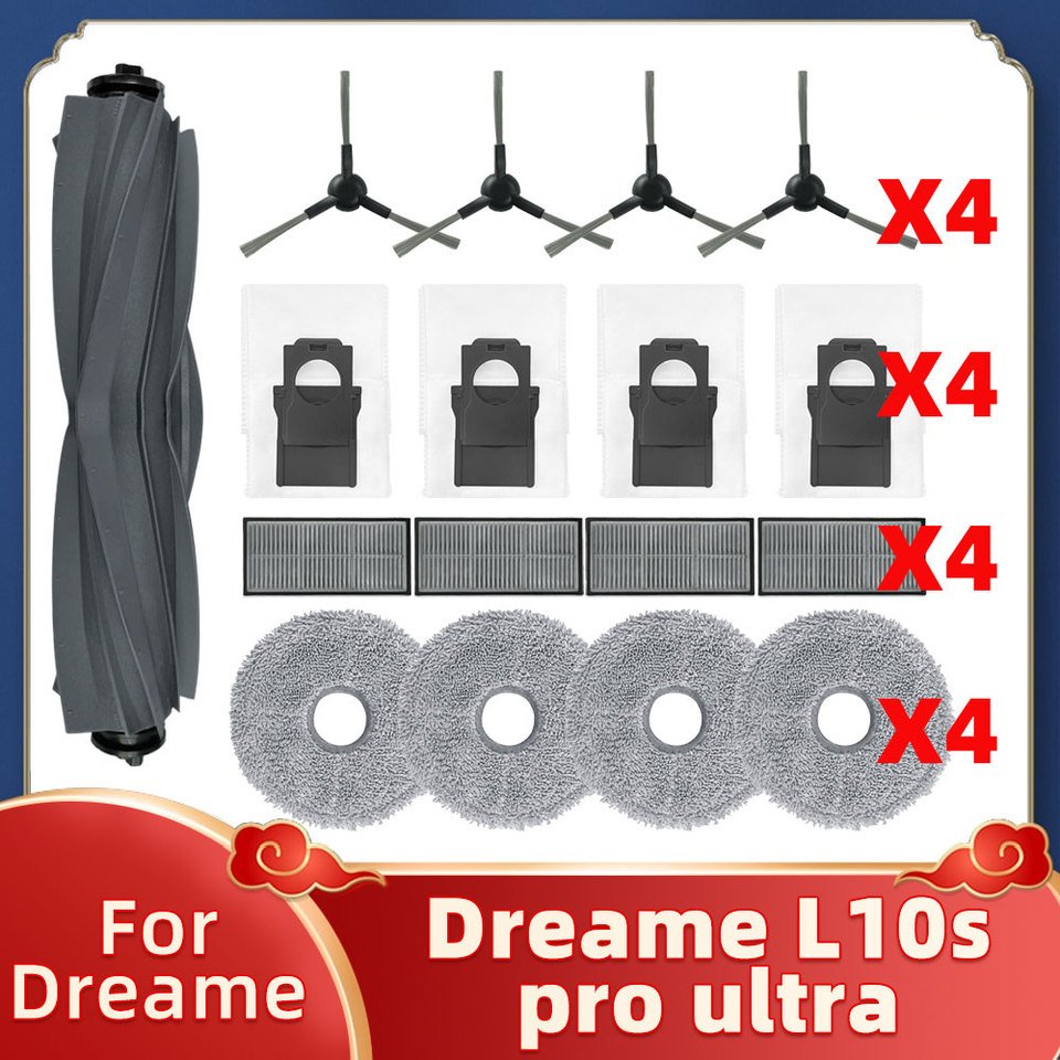 

Совместимо с роботом-пылесосом Dreame Bot L10s Pro Ultra Запасные части Аксессуары Главная боковая щетка Фильтр Моющая тряпка Пылесборник