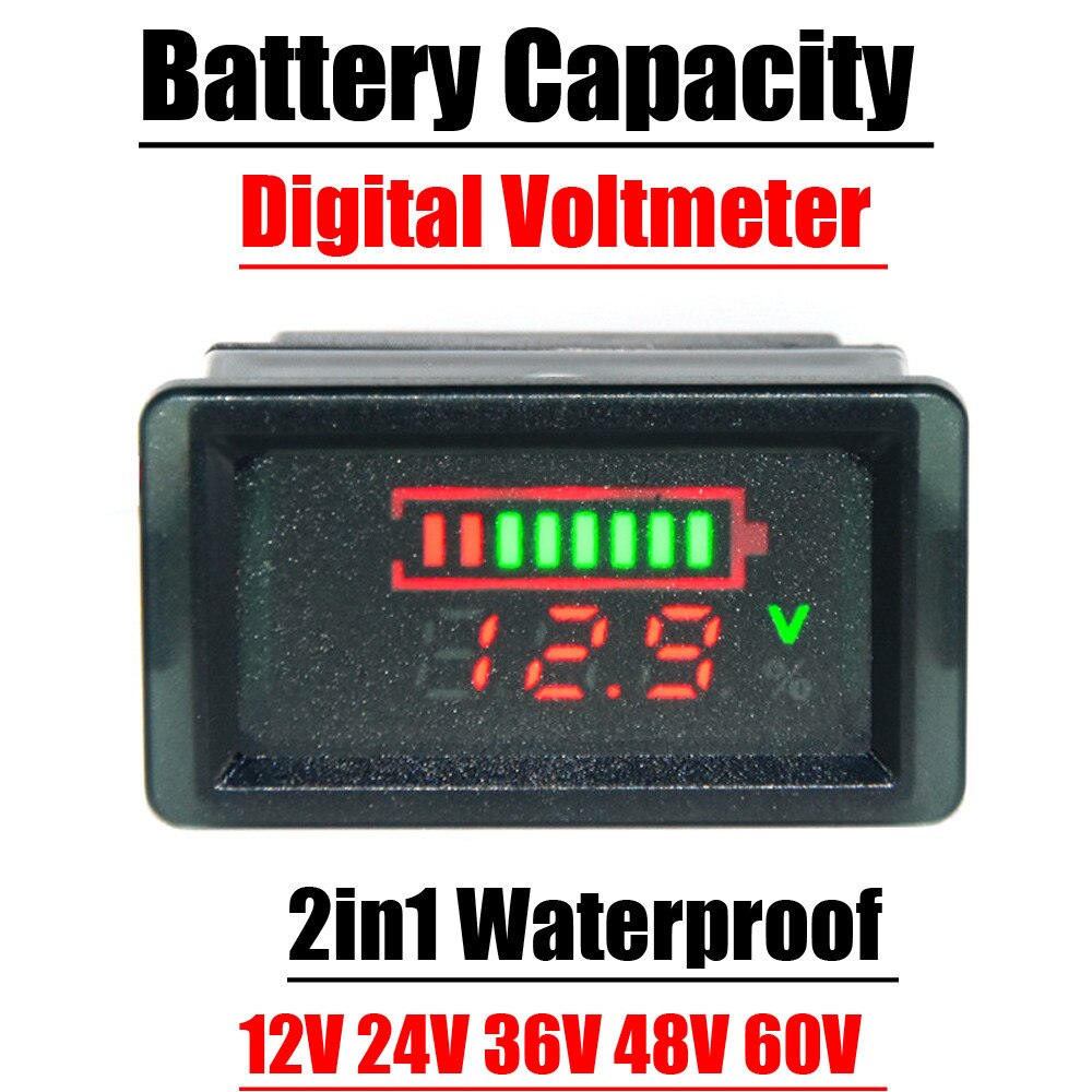 

Водонепроницаемый цифровой вольтметр 3S 4S 6S 7S 12V 24V 36V 48V 60V Lifepo4