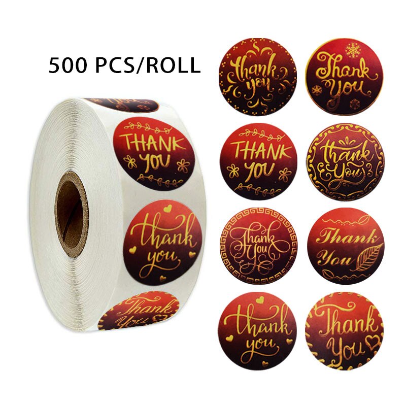 

Натуральные круглые наклейки "Thank You", 100-500 штук, Papelaria