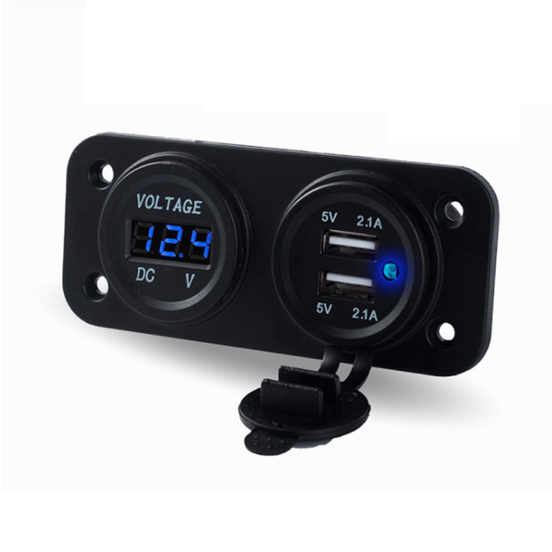 

Etractme Dual USB быстрое зарядное устройство с несколькими портами панель прикуриватель разветвитель с переключателем вольтметра для автомобиля, мотоцикла, лодки