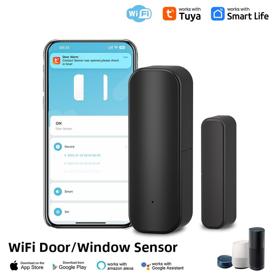 

Wi-Fi Датчик Окна И Двери, Совместимый С Tuya, Контактный Детектор Для Домашней Безопасности