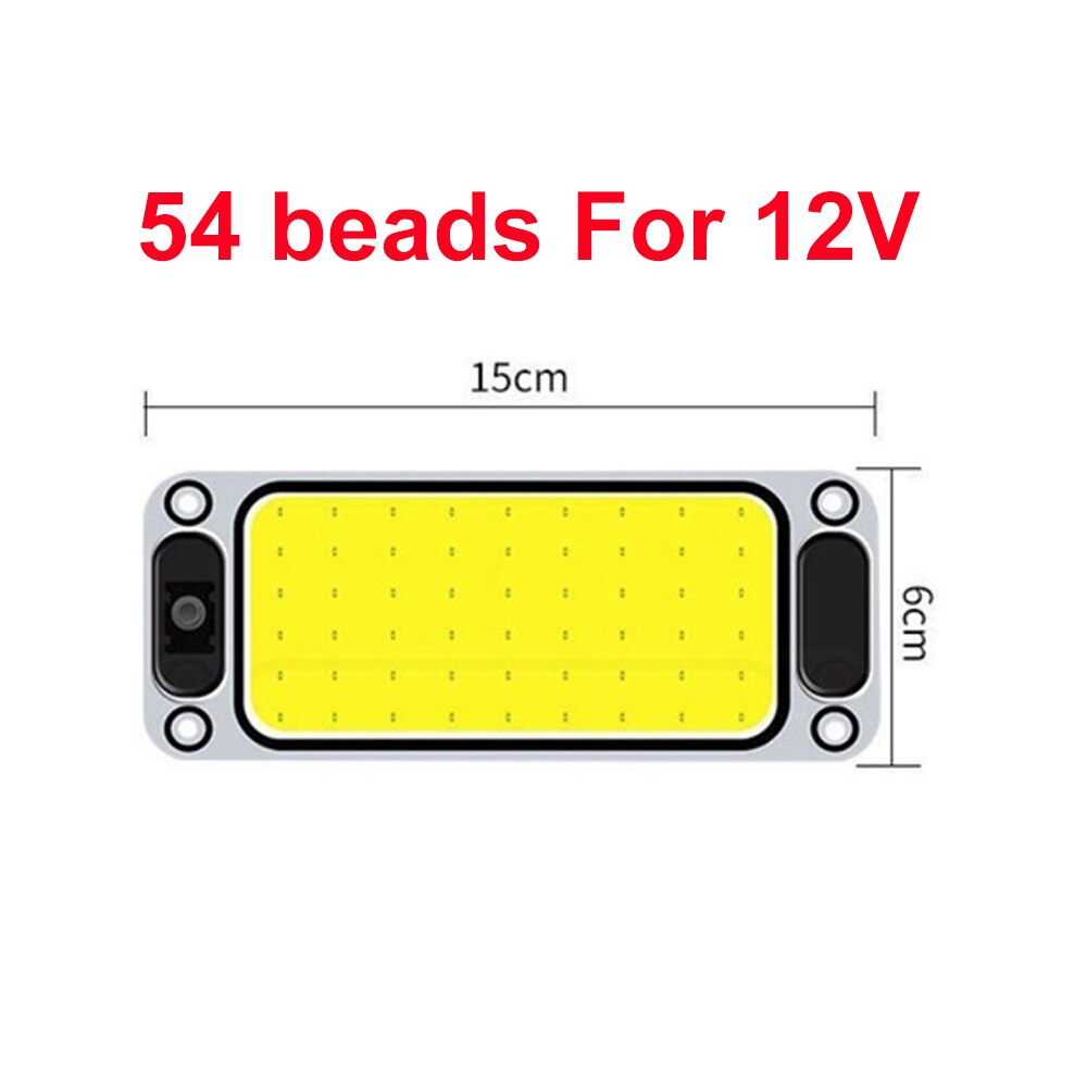

12 В-24 В, Автомобильный интерьер, фотолампа 54/108SMD COB, режим чтения, Автомобильная купол, фотолампа, водонепроницаемая самоклеящаяся лампа для грузовика