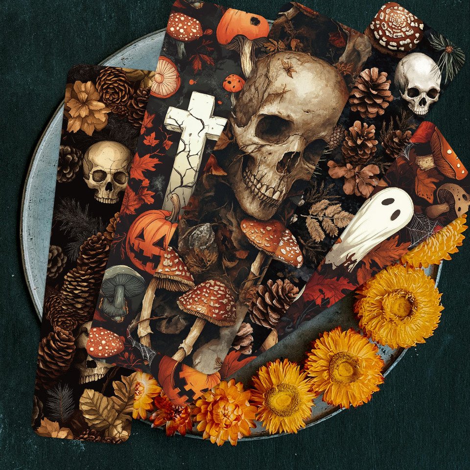 

Бумажные закладки Skull and Mushroom, 30 шт.