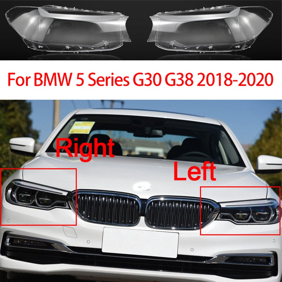 

Стеклянный корпус передней фары автомобиля для BMW 5 серии G30 G38 2018 2019 2020, крышка объектива фары из плексигласа, прозрачный корпус фары