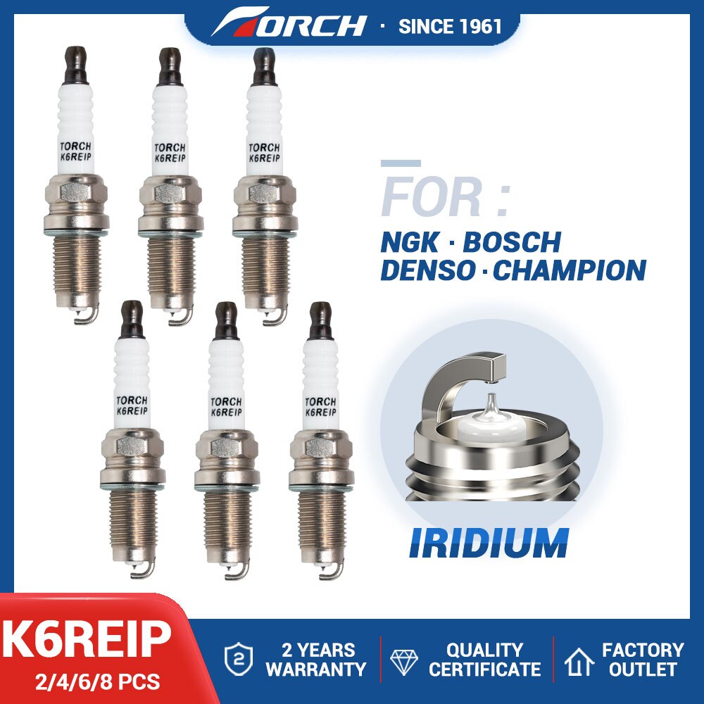 

2-8PCS Иридиевые платиновые свечи зажигания TORCH K6REIP Замена для свечей PZFR6R(5758) VW/Audi 101 905 626 FR6HI332 BERU Z349SB