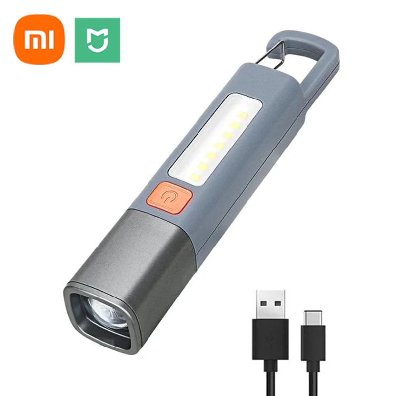 

Xiaomi Mijia Outdoor Flashlight LED Portable USB Rechargeable with Hook Zoomable Torch Camping Hiking Long-range Emergency Lamp