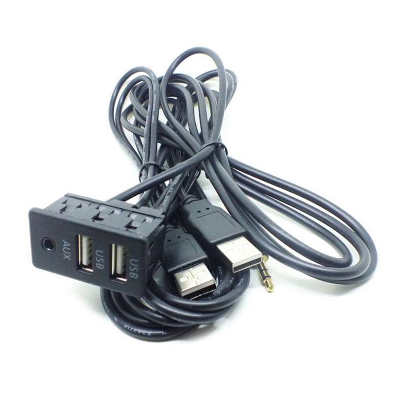 

92MD двухпортовый USB-панель для скрытого монтажа AUX USB-удлинитель для приборной панели автомобиля, грузовика