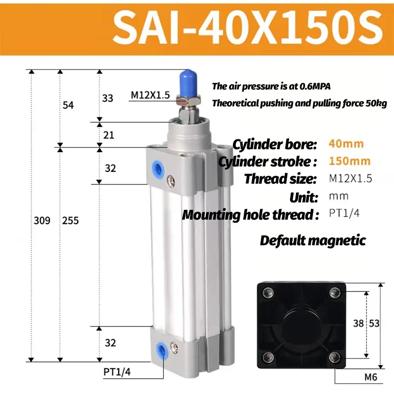 

Пневматический цилиндр AIRSLG SAI32 SAI40