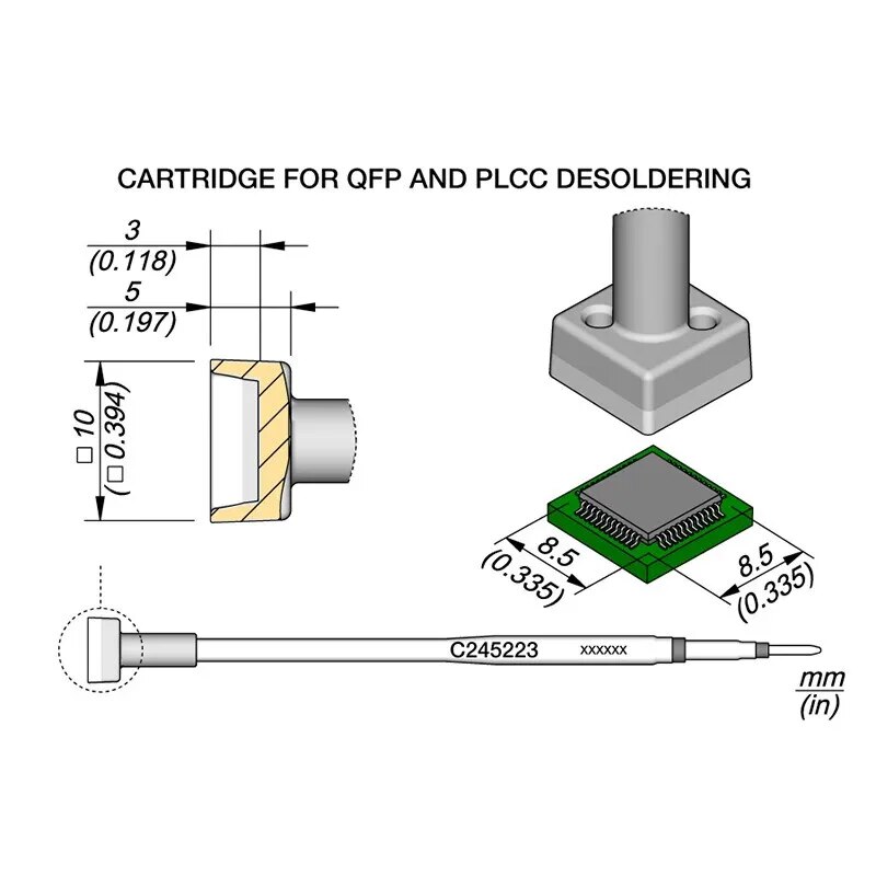

JBC C245 QFP Паяльное жало