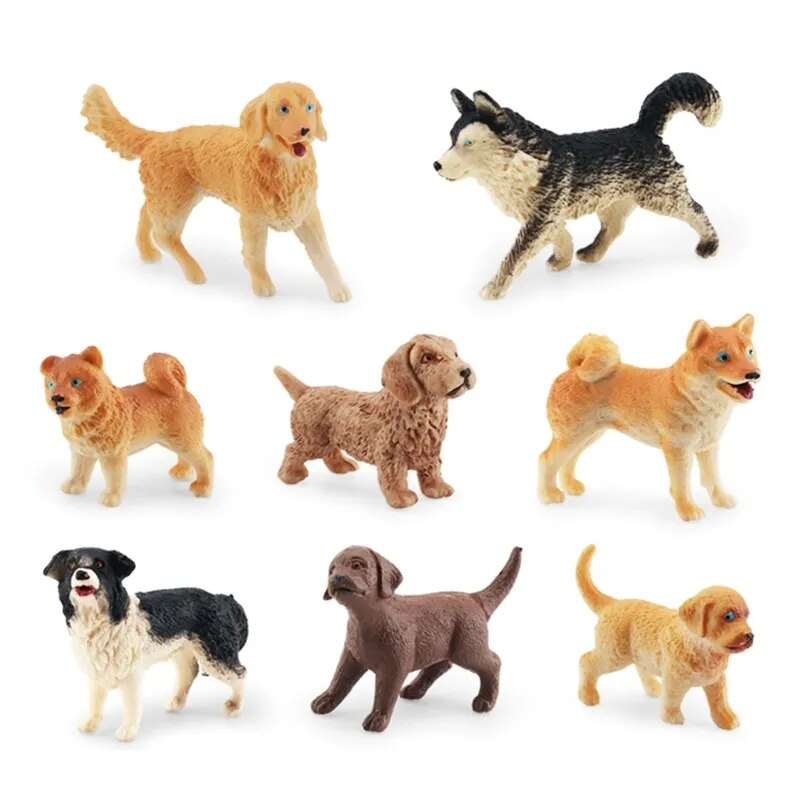 

Статуэтки собак Playset 8PCS ПВХ