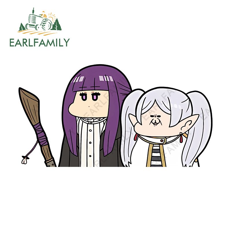 

EARLFAMILY 13 см X 8,9 см для Frieren Chibi милые автомобильные наклейки модные водонепроницаемые наклейки креативные окна фургон Автомобильная этикетка