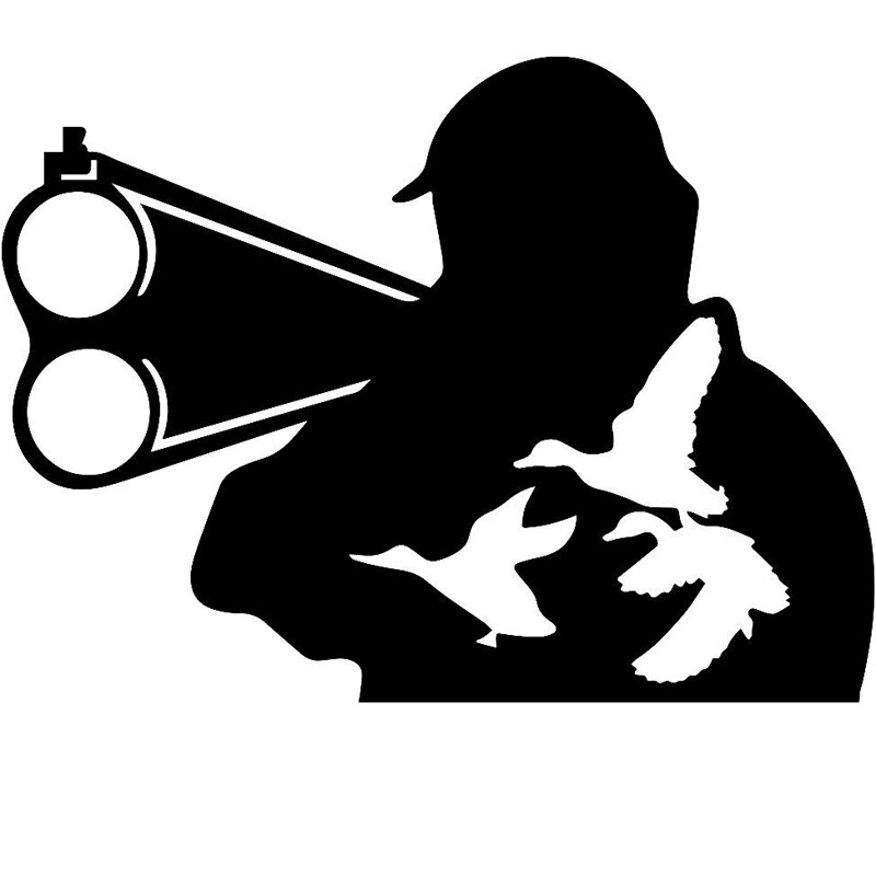 

Охотничья дикая утка Охота автомобильные наклейки виниловые стикеры модный Стайлинг автомобиля черный/серебристый, 15 см * 11 см