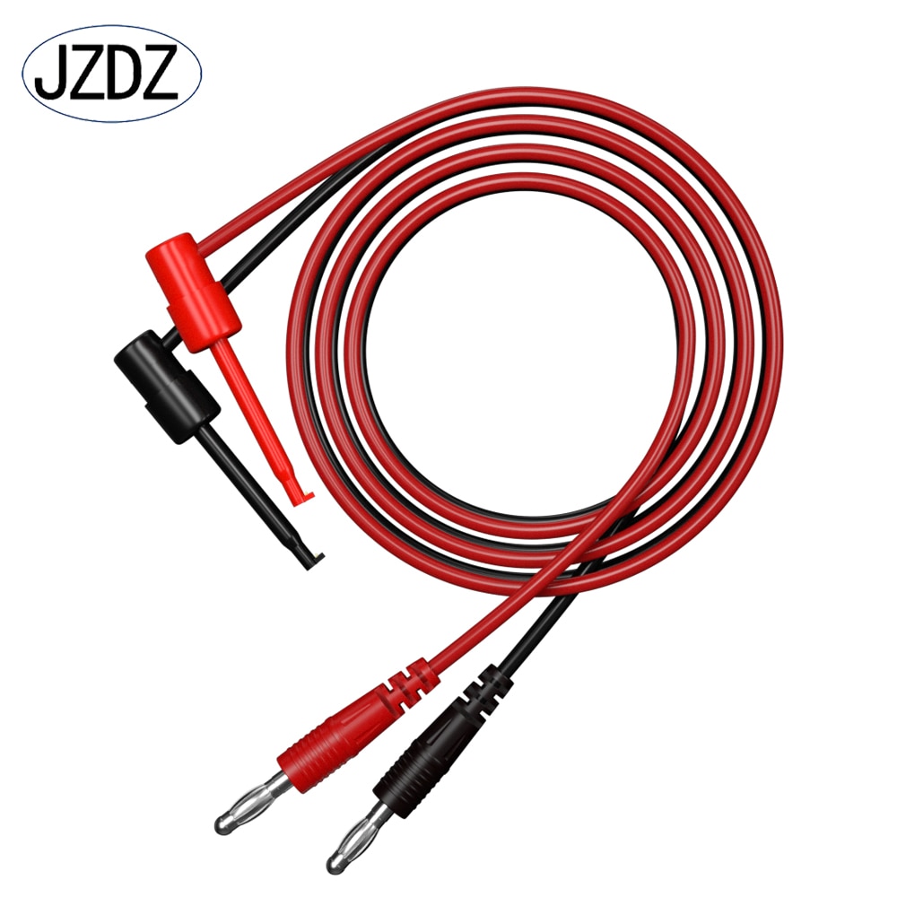 

JZDZ 2 шт. мультиметр испытательный провод 4 мм банановый штекер для тестирования крючков зажимы кабель провод красный черный 100 см Электрический испытательный кабель 70057b