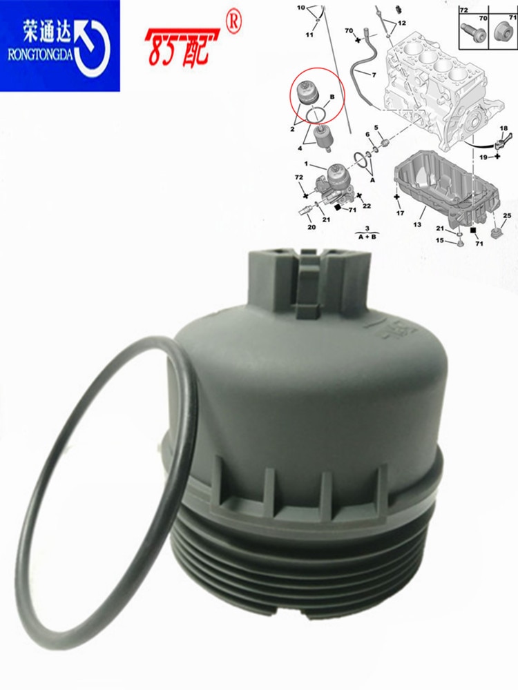 

Крышка масляного фильтра 1103L7 для Peugeot 206 207 208 307 308 408 301 2008 3008 для Citroen C2 C3 C4 c5c8 16V (TU5JP4)