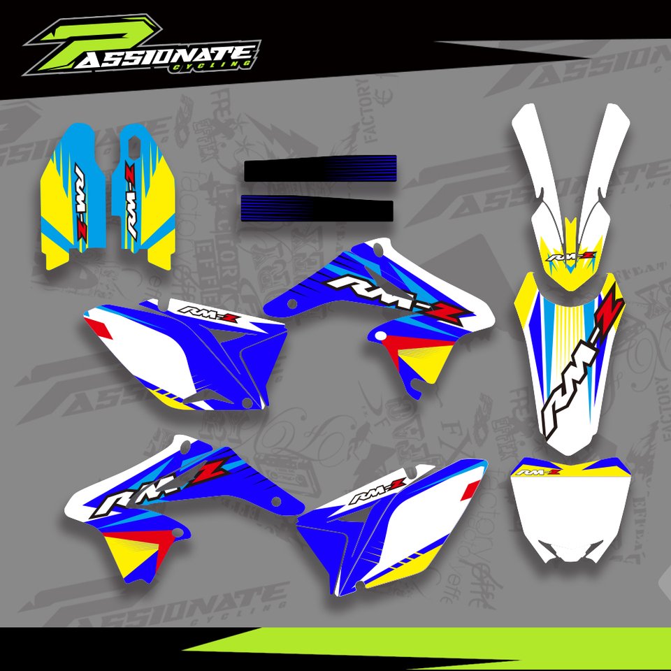 

Для Suzuki RMZ250 RM-Z RMZ 250 2010-2018 2017 2016 2015 2014 обтекатель мотоцикла графический фон наклейки наклейка на заказ