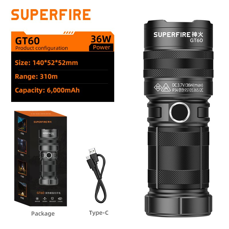 

SUPERFIRE GT60 фонарик