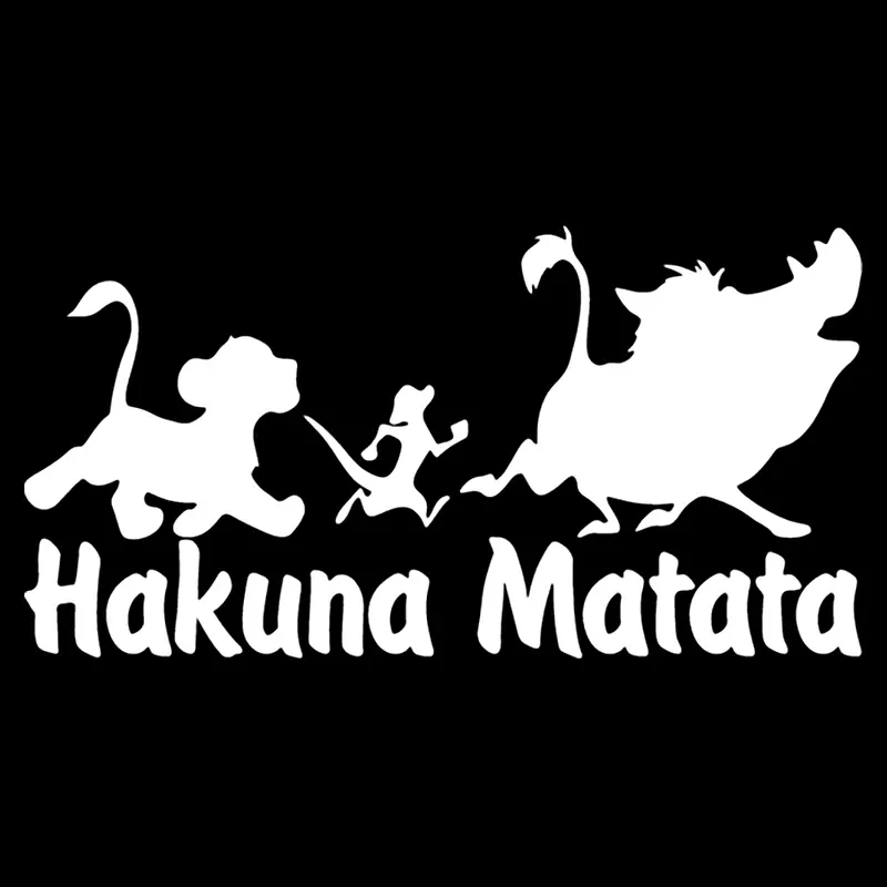 

Автомобильные наклейки 19*10 см, Виниловая наклейка Hakuna Matata, животные, мотоциклетные декоративные аксессуары