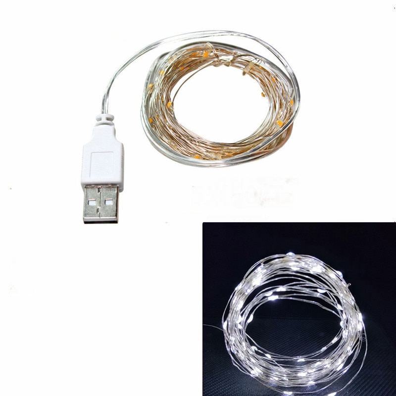 

Медная светодиодная гирлянда USB/батарейный отсек