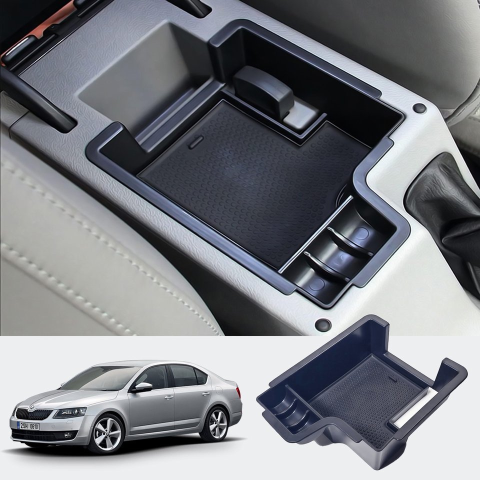 

Для Skoda Octavia MK3 A7 5E 2013-2018 органайзер на центральной консоли лоток подлокотник ящик для хранения многослойный ящик для хранения аксессуары для уборки