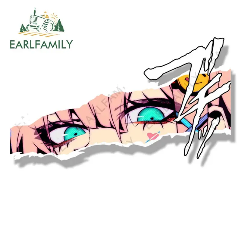 

EARLFAMILY уличная одежда Zero Two Fanart Peeker наклейка на машину мультфильм аниме вайфу наклейка JDM мультфильм Граффити Peek девушка наклейки
