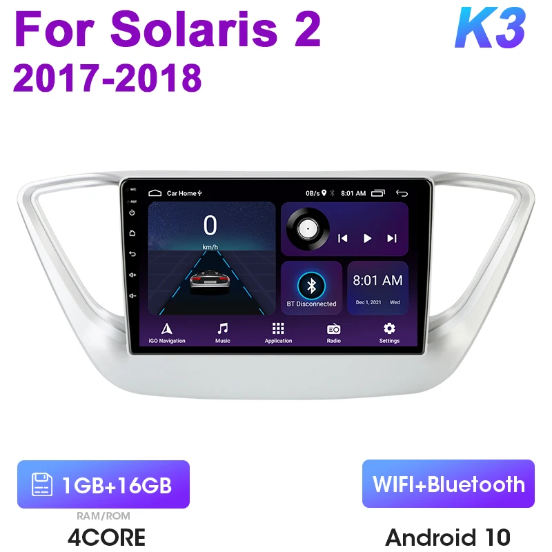 

Автомагнитола 2 Din на Android 12, мультимедийный видеоплеер для Hyundai Solaris 2 Verna 2017-2018, стерео навигация GPS, 4G Carplay Auto