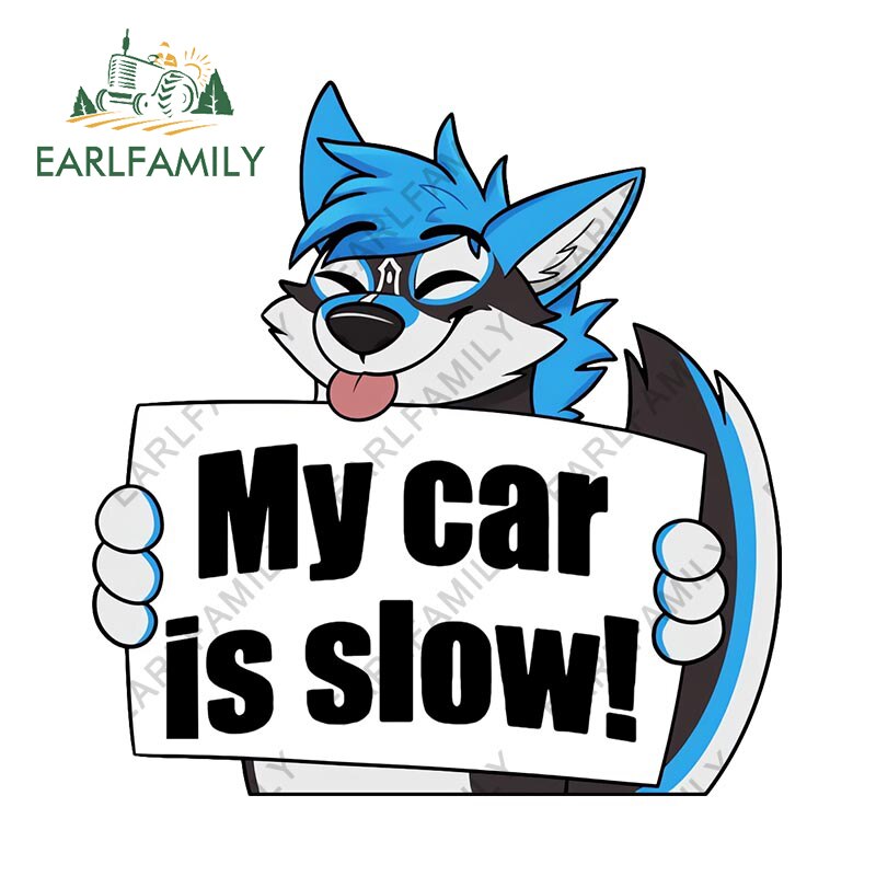 

EARLFAMILY 13 см x 12,5 см для пушистых моих автомобилей, это медленное искусство, фургон, переводная картинка, Гоночное аниме, графика с окошками