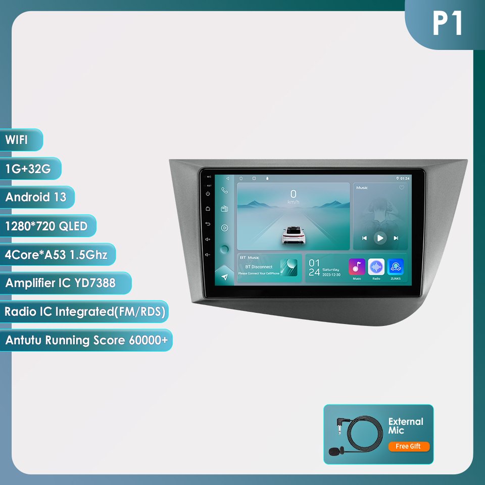 

Автомагнитола 2DIN Android для Seat Leon 2 Mk2 5F 2005 2006 2007 2008 - 2012 мультимедийный автомобильный стерео видеоплеер GPS Carplay DSP SWC