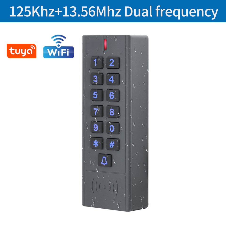 

12 В-24 В Wi-Fi Tuya Smart Life клавиатура с отпечатками пальцев для RFID-системы контроля доступа бесконтактная карта автономный контроллер доступа к двери