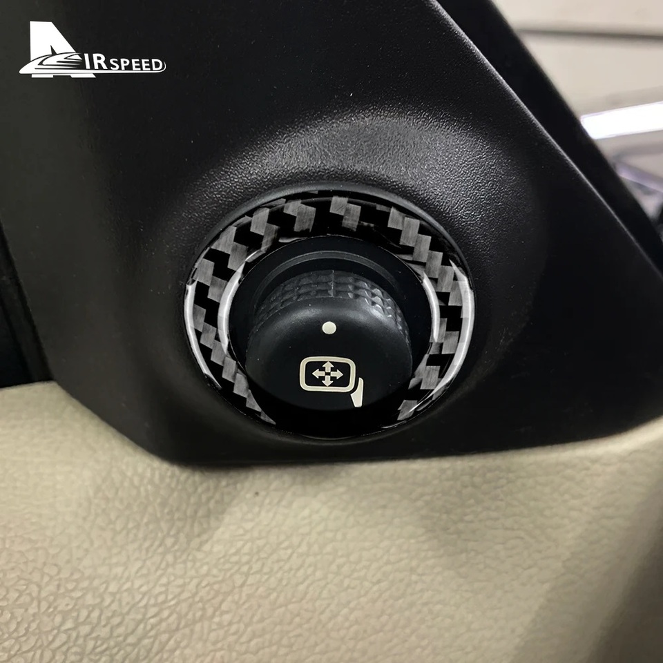 

Настоящее мягкое углеродное волокно для Ford Mustang 2010 2011 2012 2013 2014, аксессуары, кнопка регулировки заднего вида, кольцо, наклейка