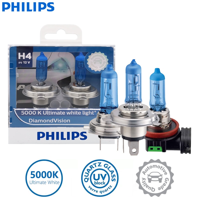 

Philips Diamond Vision 5000K Супербелые Галогенные Лампы Для Фар H1 H4 H7 H8 H11 HB2 HB3 HB4 9003 9005 9006 — 2 Автоматически...