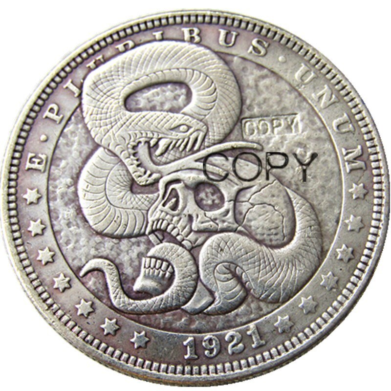 

Серебряные копии монет HB(82) US Hobo Morgan Dollar Skull Zombie Zkeleton