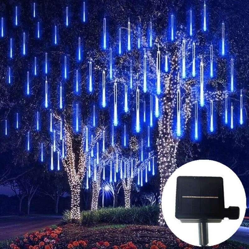 Солнечные светодиодные гирлянды метеоритный дождь TOLACN 8 трубок