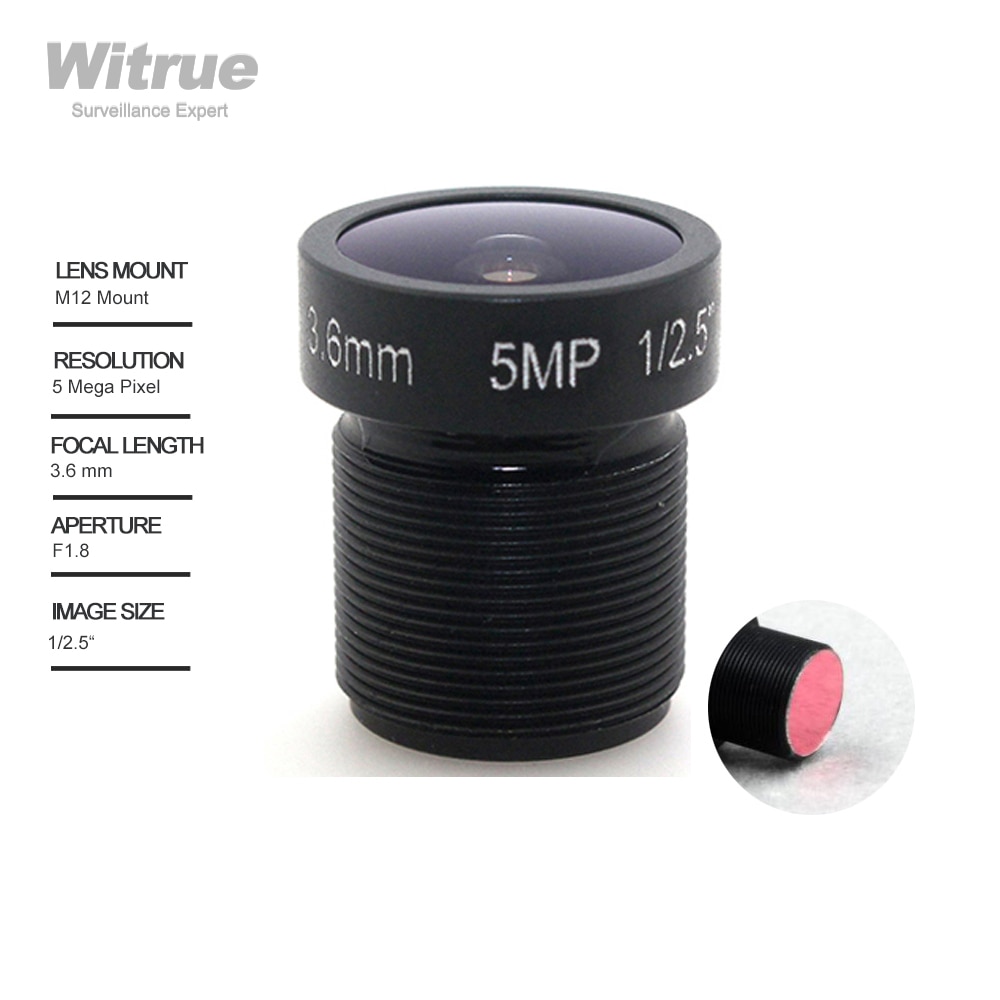 

Witrue HD объектив 5 Мп M12 3,6 мм для видеонаблюдения