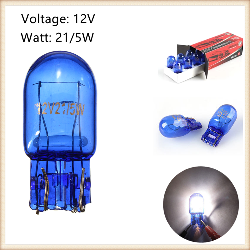 

7443 580 W21/5W XENON Super White T20 натуральное голубое стекло 12V 21/5W W3x16q автомобильная лампа