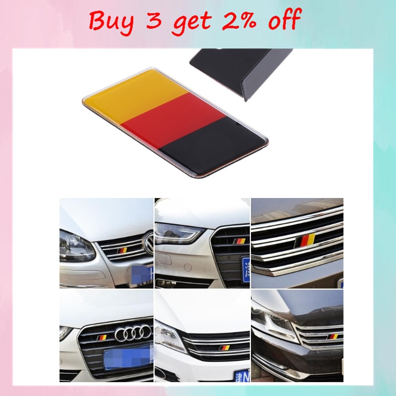 

Немецкий флаг решетка эмблема значок для Volkswagen Scirocco GOLF 7 Golf 6 Polo GTI VW Tiguan для Audi A4 A6 автомобильные аксессуары 1 шт.