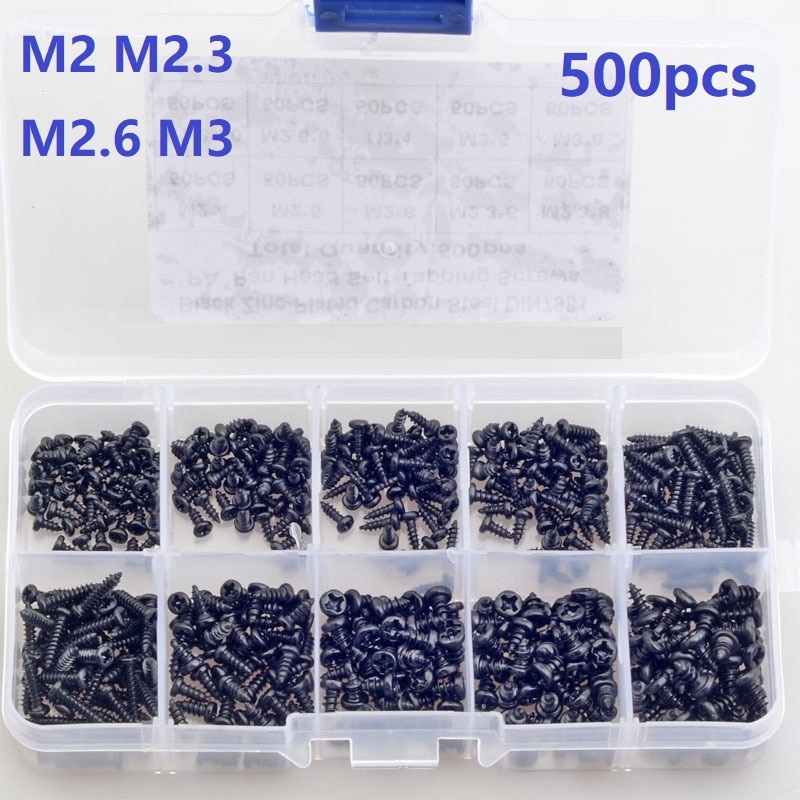 

Черные винты M2 M2.3 M2.6 M3 PA Phillips