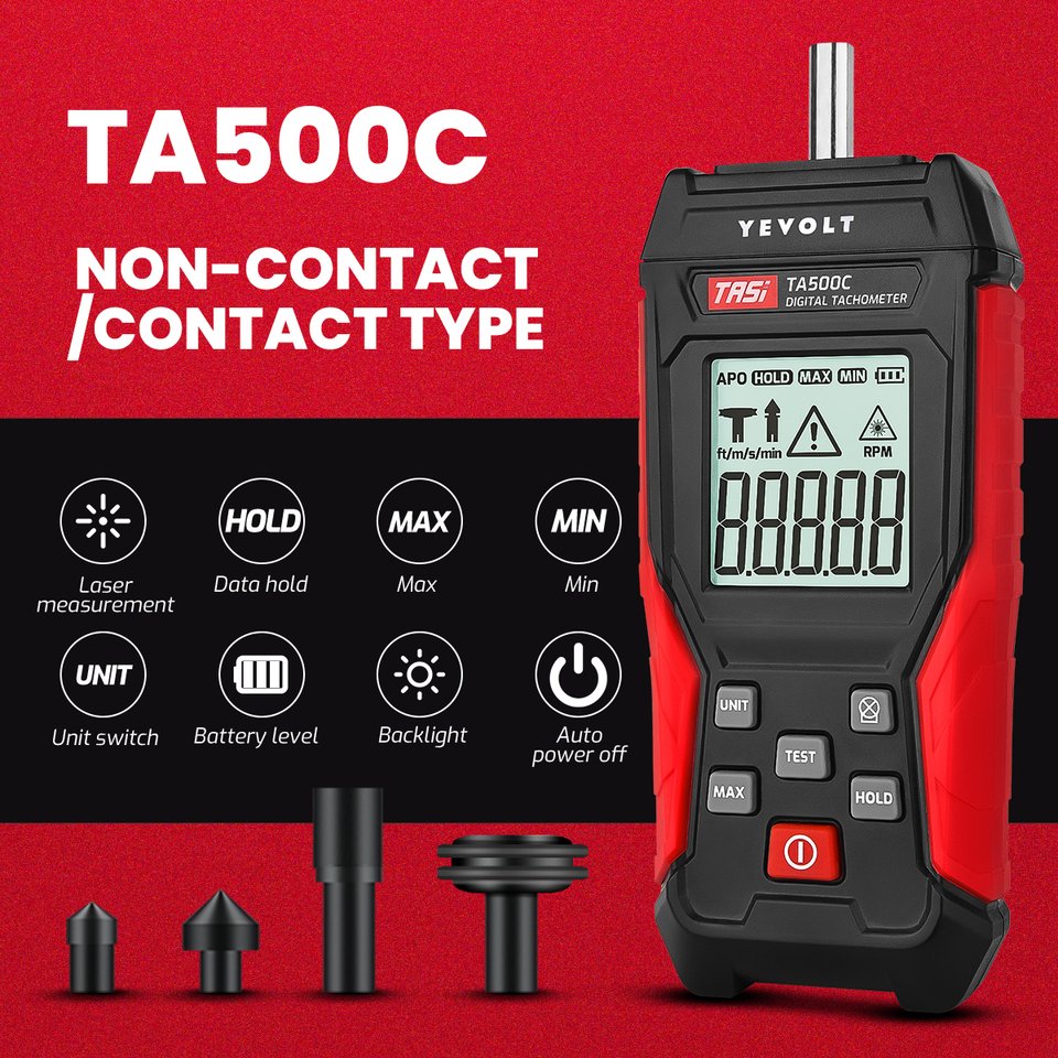 

Цифровой бесконтактный тахометр YEVOLT TA500A/TA500C