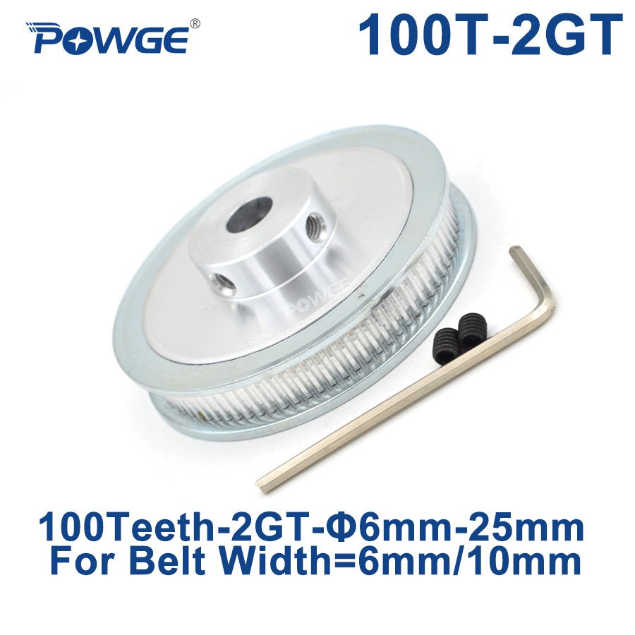 

POWGE 100T 2GT Шкив из алюминия для GT2 ремня