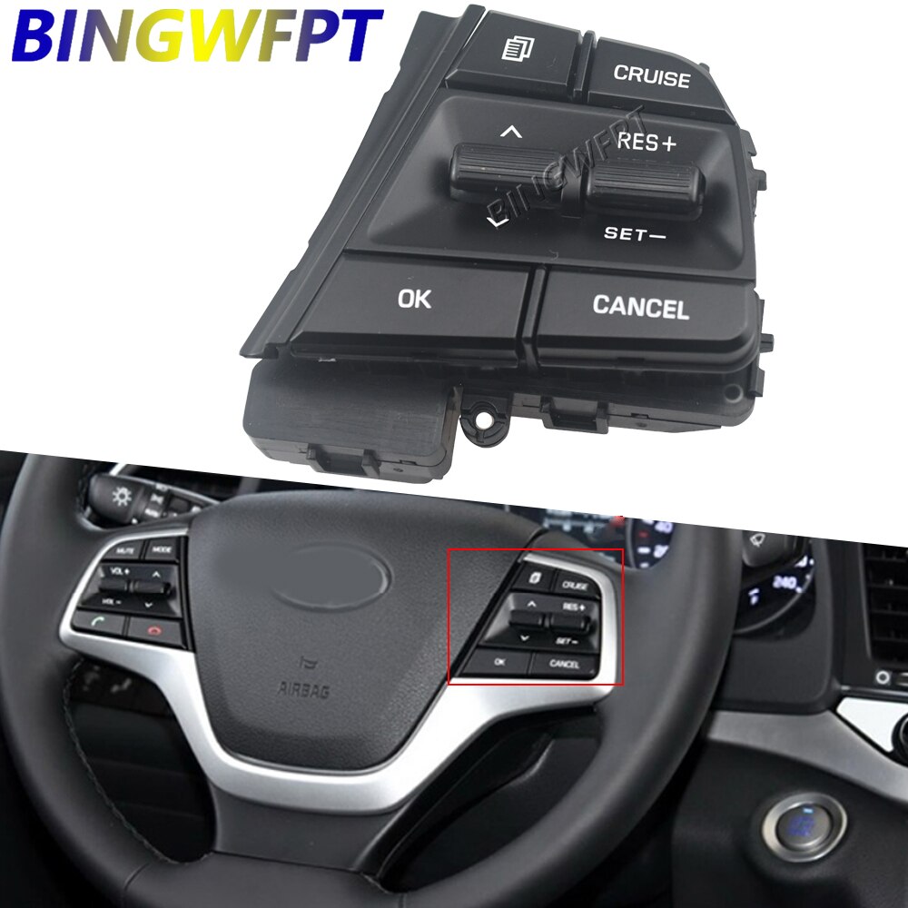 

Для Hyundai Elantra 1.6L 2016 2017 2018 кнопка на руле 1,6 л кнопки Bluetooth телефон круиз-контроль громкость