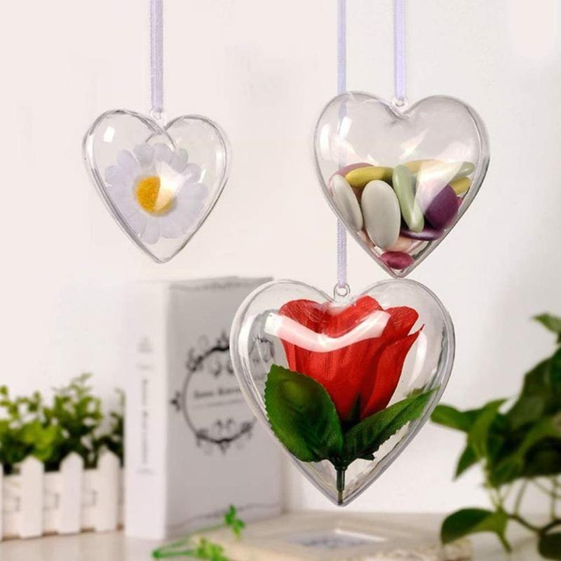 

Прозрачные шары-сердца для декорирования 5 шт