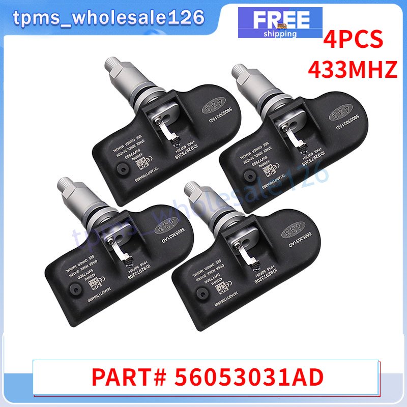 

Набор из 4 датчиков давления в шинах 56053031AD для 2008 Chrysler 300 Dodge Charger Journey 433 МГц TPMS 56053031AC 68078768AA