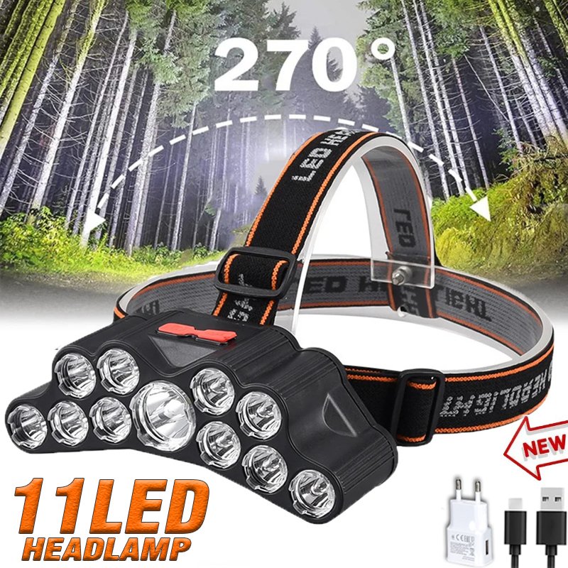 

Налобный фонарь XIWANGFIRE 5/11 LED USB заряжаемый