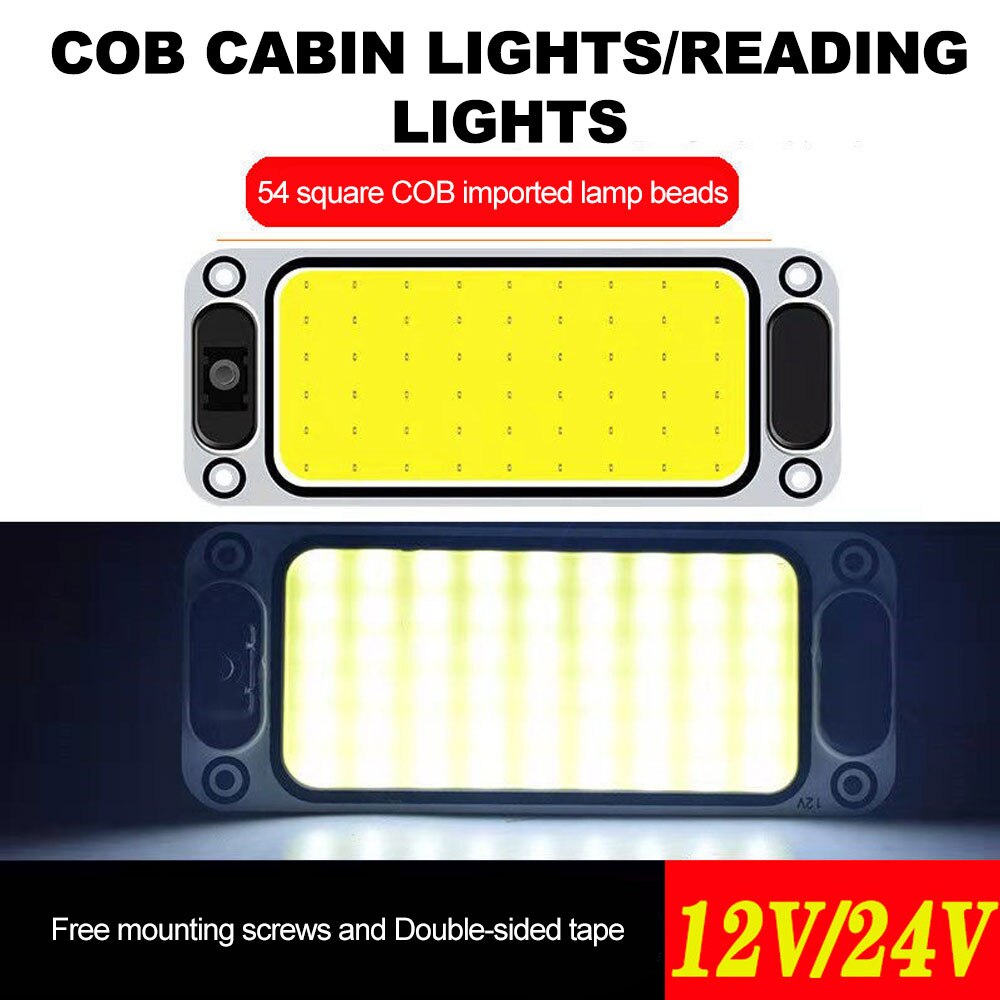 

Автомобильная лампа для чтения Φ 12-24V, Автомобильный интерьер 108 SMD COB, электронная панель, автомобильная купольная лампа, водонепроницаемая самоклеящаяся лампа для грузовика