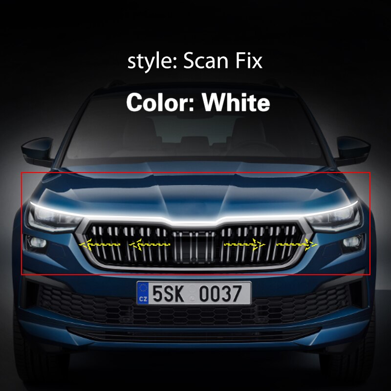 

Автомобильные светодиодные ленты DRL, комплект фар для Skoda Kodiaq 2016-2023, дневные ходовые огни 12 В с декоративной лампой Start Scan